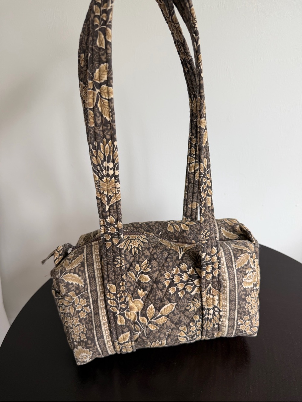 Vera Bradley Quilted Floral Mini Shoulder Bag in Brown and Tan